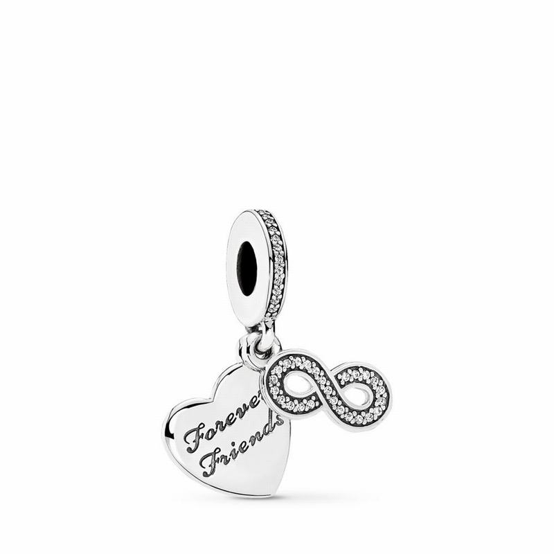 Pandora Forever Friends Dangle Charm Ireland - Sterling Silver/Cubic Zirconia - 584097BCJ